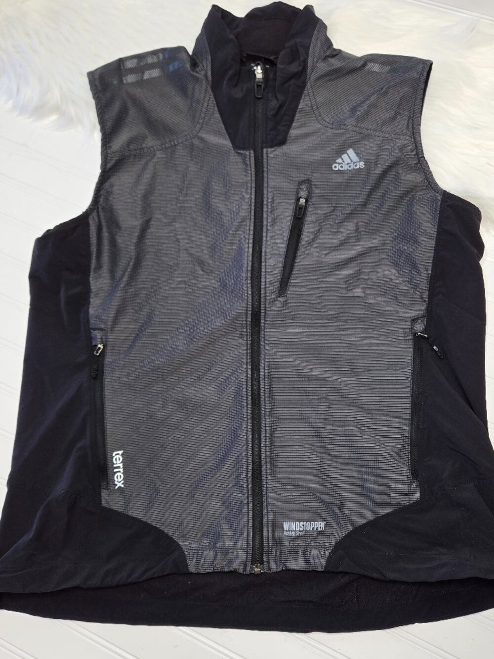 Adidas Terrex Hybrid Sleeveless Vest Men's XL Grey Black Windstopper Softshell